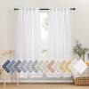 imageNICETOWN Sheer Linen Curtains 96 Inch Length for Bedroom Living Room 2 Panels Ivory Rod Pocket amp Back Tab Semi Sheer Drapes Privacy Semitransparent Farmhouse Window Treatment W52 x L96White