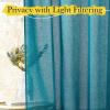 imageNICETOWN Sheer Linen Curtains 96 Inch Length for Bedroom Living Room 2 Panels Ivory Rod Pocket amp Back Tab Semi Sheer Drapes Privacy Semitransparent Farmhouse Window Treatment W52 x L96Peacock Green