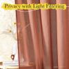 imageNICETOWN Sheer Linen Curtains 96 Inch Length for Bedroom Living Room 2 Panels Ivory Rod Pocket amp Back Tab Semi Sheer Drapes Privacy Semitransparent Farmhouse Window Treatment W52 x L96Burnt Orange
