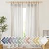 imageNICETOWN Sheer Linen Curtains 96 Inch Length for Bedroom Living Room 2 Panels Ivory Rod Pocket amp Back Tab Semi Sheer Drapes Privacy Semitransparent Farmhouse Window Treatment W52 x L96Natural