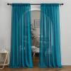 imageNICETOWN Sheer Linen Curtains 96 Inch Length for Bedroom Living Room 2 Panels Ivory Rod Pocket amp Back Tab Semi Sheer Drapes Privacy Semitransparent Farmhouse Window Treatment W52 x L96Peacock Green