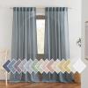 imageNICETOWN Sheer Linen Curtains 96 Inch Length for Bedroom Living Room 2 Panels Ivory Rod Pocket amp Back Tab Semi Sheer Drapes Privacy Semitransparent Farmhouse Window Treatment W52 x L96Smoke Blue