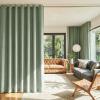 imageNICETOWN 100 Blackout Linen Beige Curtains 84 inches Long for Living Room White Liner Composite Grommet Bedroom Thermal Drapes Casual Home Decor Window Treatments 2 Panels W52 x L84Sage Green