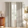 imageNICETOWN 100 Blackout Linen Beige Curtains 84 inches Long for Living Room White Liner Composite Grommet Bedroom Thermal Drapes Casual Home Decor Window Treatments 2 Panels W52 x L84Beige