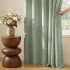 imageNICETOWN 100 Blackout Linen Beige Curtains 84 inches Long for Living Room White Liner Composite Grommet Bedroom Thermal Drapes Casual Home Decor Window Treatments 2 Panels W52 x L84Sage Green