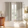imageNICETOWN 100 Blackout Linen Beige Curtains 84 inches Long for Living Room White Liner Composite Grommet Bedroom Thermal Drapes Casual Home Decor Window Treatments 2 Panels W52 x L84Beige