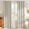imageNICETOWN 100 Blackout Linen Beige Curtains 84 inches Long for Living Room White Liner Composite Grommet Bedroom Thermal Drapes Casual Home Decor Window Treatments 2 Panels W52 x L84Ivory