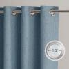 imageNICETOWN 100 Blackout Linen Beige Curtains 84 inches Long for Living Room White Liner Composite Grommet Bedroom Thermal Drapes Casual Home Decor Window Treatments 2 Panels W52 x L84Stone Blue