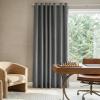 imageNICETOWN 100 Blackout Linen Beige Curtains 84 inches Long for Living Room White Liner Composite Grommet Bedroom Thermal Drapes Casual Home Decor Window Treatments 2 Panels W52 x L84Grey