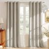 imageNICETOWN 100 Blackout Linen Beige Curtains 84 inches Long for Living Room White Liner Composite Grommet Bedroom Thermal Drapes Casual Home Decor Window Treatments 2 Panels W52 x L84Beige