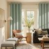 imageNICETOWN 100 Blackout Linen Beige Curtains 84 inches Long for Living Room White Liner Composite Grommet Bedroom Thermal Drapes Casual Home Decor Window Treatments 2 Panels W52 x L84Sage Green