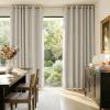 imageNICETOWN 100 Blackout Linen Beige Curtains 84 inches Long for Living Room White Liner Composite Grommet Bedroom Thermal Drapes Casual Home Decor Window Treatments 2 Panels W52 x L84Ivory