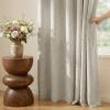 imageNICETOWN 100 Blackout Linen Beige Curtains 84 inches Long for Living Room White Liner Composite Grommet Bedroom Thermal Drapes Casual Home Decor Window Treatments 2 Panels W52 x L84Beige