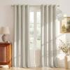 imageNICETOWN 100 Blackout Linen Beige Curtains 84 inches Long for Living Room White Liner Composite Grommet Bedroom Thermal Drapes Casual Home Decor Window Treatments 2 Panels W52 x L84Ivory