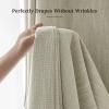 imageNICETOWN PRO Faux Linen 100 Full Blackout Curtains for Living Room Camel Set of 240x95 Inches 6cm High Temperature Pleated Back Tab Drapes Thermal Insulated amp Durable UV ResistantBeige