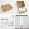 imageNICETOWN PRO Faux Linen 100 Full Blackout Curtains for Living Room Camel Set of 240x95 Inches 6cm High Temperature Pleated Back Tab Drapes Thermal Insulated amp Durable UV ResistantGreyish White