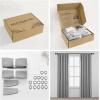 imageNICETOWN PRO Faux Linen 100 Full Blackout Curtains for Living Room Camel Set of 240x95 Inches 6cm High Temperature Pleated Back Tab Drapes Thermal Insulated amp Durable UV ResistantGrey