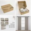 imageNICETOWN PRO Faux Linen 100 Full Blackout Curtains for Living Room Camel Set of 240x95 Inches 6cm High Temperature Pleated Back Tab Drapes Thermal Insulated amp Durable UV ResistantNatural