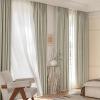 imageNICETOWN PRO Faux Linen 100 Full Blackout Curtains for Living Room Camel Set of 240x95 Inches 6cm High Temperature Pleated Back Tab Drapes Thermal Insulated amp Durable UV ResistantBeige