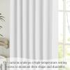 imageNICETOWN PRO Faux Linen 100 Full Blackout Curtains for Living Room Camel Set of 240x95 Inches 6cm High Temperature Pleated Back Tab Drapes Thermal Insulated amp Durable UV ResistantGreyish White