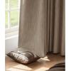 imageNICETOWN PRO Faux Linen 100 Full Blackout Curtains for Living Room Camel Set of 240x95 Inches 6cm High Temperature Pleated Back Tab Drapes Thermal Insulated amp Durable UV ResistantCamel