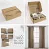 imageNICETOWN PRO Faux Linen 100 Full Blackout Curtains for Living Room Camel Set of 240x95 Inches 6cm High Temperature Pleated Back Tab Drapes Thermal Insulated amp Durable UV ResistantCamel