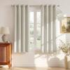 imageNICETOWN 100 Blackout Linen Beige Curtains 84 inches Long for Living Room White Liner Composite Grommet Bedroom Thermal Drapes Casual Home Decor Window Treatments 2 Panels W52 x L84Ivory