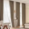 imageNICETOWN PRO Faux Linen 100 Full Blackout Curtains for Living Room Camel Set of 240x95 Inches 6cm High Temperature Pleated Back Tab Drapes Thermal Insulated amp Durable UV ResistantCamel