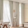 imageNICETOWN PRO Faux Linen 100 Full Blackout Curtains for Living Room Camel Set of 240x95 Inches 6cm High Temperature Pleated Back Tab Drapes Thermal Insulated amp Durable UV ResistantBeige