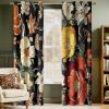 imageNICETOWN Boho Floral Curtains 100 Blackout for Living Room Bedroom 96 Inches Long Vintage Flower Drapes Thermal Insulated Soundproof Mid Century Botanica Grommet Window Treatment 52 W 2 PanelsNavy Blue Boho Floral