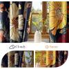 imageNICETOWN Boho Floral Curtains 100 Blackout for Living Room Bedroom 96 Inches Long Vintage Flower Drapes Thermal Insulated Soundproof Mid Century Botanica Grommet Window Treatment 52 W 2 PanelsNavy Blue Boho Floral
