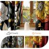 imageNICETOWN Boho Floral Curtains 100 Blackout for Living Room Bedroom 96 Inches Long Vintage Flower Drapes Thermal Insulated Soundproof Mid Century Botanica Grommet Window Treatment 52 W 2 PanelsBlack Boho Floral