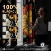 imageNICETOWN Boho Floral Curtains 100 Blackout for Living Room Bedroom 96 Inches Long Vintage Flower Drapes Thermal Insulated Soundproof Mid Century Botanica Grommet Window Treatment 52 W 2 PanelsBlack Boho Floral