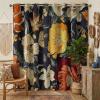 imageNICETOWN Boho Floral Curtains 100 Blackout for Living Room Bedroom 96 Inches Long Vintage Flower Drapes Thermal Insulated Soundproof Mid Century Botanica Grommet Window Treatment 52 W 2 PanelsNavy Blue Boho Floral