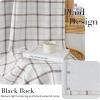 imageNICETOWN Buffalo Plaid Full Blackout Linen Curtain Panels 84 Inches Length Moss Green Farmhouse Window Treatment Thermal Insulated Drapes for Bedroom Living Room Rod Pocket Back Tab 52 W x 84 LGrid Pattern  White