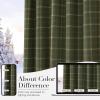 imageNICETOWN Buffalo Plaid Full Blackout Linen Curtain Panels 84 Inches Length Moss Green Farmhouse Window Treatment Thermal Insulated Drapes for Bedroom Living Room Rod Pocket Back Tab 52 W x 84 LGrid Pattern  Moss Green