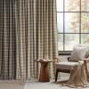 imageNICETOWN Buffalo Plaid Full Blackout Linen Curtain Panels 84 Inches Length Moss Green Farmhouse Window Treatment Thermal Insulated Drapes for Bedroom Living Room Rod Pocket Back Tab 52 W x 84 LGrid Pattern  Light Greige