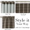 imageNICETOWN Buffalo Plaid Full Blackout Linen Curtain Panels 84 Inches Length Moss Green Farmhouse Window Treatment Thermal Insulated Drapes for Bedroom Living Room Rod Pocket Back Tab 52 W x 84 LGrid Pattern  Taupe