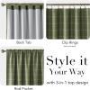 imageNICETOWN Buffalo Plaid Full Blackout Linen Curtain Panels 84 Inches Length Moss Green Farmhouse Window Treatment Thermal Insulated Drapes for Bedroom Living Room Rod Pocket Back Tab 52 W x 84 LDiagonal Check  Moss Green
