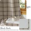 imageNICETOWN Buffalo Plaid Full Blackout Linen Curtain Panels 84 Inches Length Moss Green Farmhouse Window Treatment Thermal Insulated Drapes for Bedroom Living Room Rod Pocket Back Tab 52 W x 84 LGrid Pattern  Light Greige