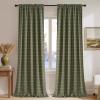 imageNICETOWN Buffalo Plaid Full Blackout Linen Curtain Panels 84 Inches Length Moss Green Farmhouse Window Treatment Thermal Insulated Drapes for Bedroom Living Room Rod Pocket Back Tab 52 W x 84 LGrid Pattern  Moss Green
