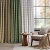 imageNICETOWN Buffalo Plaid Full Blackout Linen Curtain Panels 84 Inches Length Moss Green Farmhouse Window Treatment Thermal Insulated Drapes for Bedroom Living Room Rod Pocket Back Tab 52 W x 84 LDiagonal Check  Linen