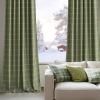 imageNICETOWN Buffalo Plaid Full Blackout Linen Curtain Panels 84 Inches Length Moss Green Farmhouse Window Treatment Thermal Insulated Drapes for Bedroom Living Room Rod Pocket Back Tab 52 W x 84 LDiagonal Check  Moss Green