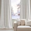 imageNICETOWN Buffalo Plaid Full Blackout Linen Curtain Panels 84 Inches Length Moss Green Farmhouse Window Treatment Thermal Insulated Drapes for Bedroom Living Room Rod Pocket Back Tab 52 W x 84 LDiagonal Check  White
