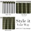 imageNICETOWN Buffalo Plaid Full Blackout Linen Curtain Panels 84 Inches Length Moss Green Farmhouse Window Treatment Thermal Insulated Drapes for Bedroom Living Room Rod Pocket Back Tab 52 W x 84 LGrid Pattern  Moss Green