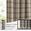 imageNICETOWN Buffalo Plaid Full Blackout Linen Curtain Panels 84 Inches Length Moss Green Farmhouse Window Treatment Thermal Insulated Drapes for Bedroom Living Room Rod Pocket Back Tab 52 W x 84 LGrid Pattern  Light Greige
