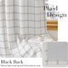 imageNICETOWN Buffalo Plaid Full Blackout Linen Curtain Panels 84 Inches Length Moss Green Farmhouse Window Treatment Thermal Insulated Drapes for Bedroom Living Room Rod Pocket Back Tab 52 W x 84 LDiagonal Check  White