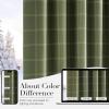 imageNICETOWN Buffalo Plaid Full Blackout Linen Curtain Panels 84 Inches Length Moss Green Farmhouse Window Treatment Thermal Insulated Drapes for Bedroom Living Room Rod Pocket Back Tab 52 W x 84 LDiagonal Check  Moss Green
