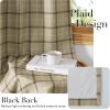 imageNICETOWN Buffalo Plaid Full Blackout Linen Curtain Panels 84 Inches Length Moss Green Farmhouse Window Treatment Thermal Insulated Drapes for Bedroom Living Room Rod Pocket Back Tab 52 W x 84 LGrid Pattern  Linen