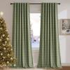imageNICETOWN Buffalo Plaid Full Blackout Linen Curtain Panels 84 Inches Length Moss Green Farmhouse Window Treatment Thermal Insulated Drapes for Bedroom Living Room Rod Pocket Back Tab 52 W x 84 LDiagonal Check  Moss Green